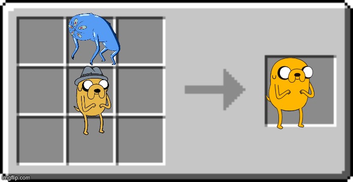 How Jake the Dog was made | image tagged in crafting table gui | made w/ Imgflip meme maker