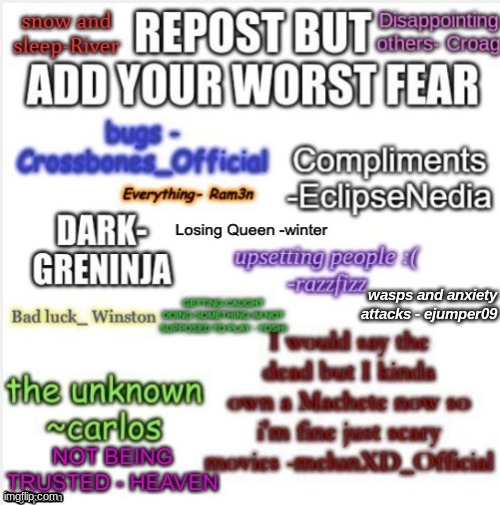 wasps and anxiety attacks - ejumper09 | made w/ Imgflip meme maker