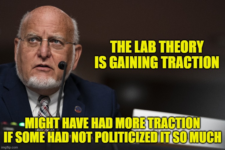 THE LAB THEORY IS GAINING TRACTION MIGHT HAVE HAD MORE TRACTION IF SOME HAD NOT POLITICIZED IT SO MUCH | made w/ Imgflip meme maker