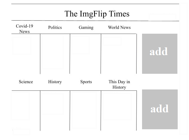 High Quality Imgflip Times Frontpage Blank Meme Template