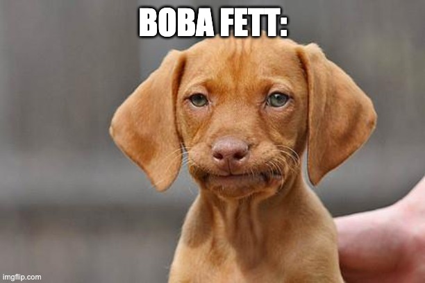Dissapointed puppy | BOBA FETT: | image tagged in dissapointed puppy | made w/ Imgflip meme maker