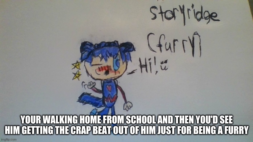 Highschool Rp? |  YOUR WALKING HOME FROM SCHOOL AND THEN YOU'D SEE HIM GETTING THE CRAP BEAT OUT OF HIM JUST FOR BEING A FURRY | image tagged in roleplaying,highschool,furry | made w/ Imgflip meme maker