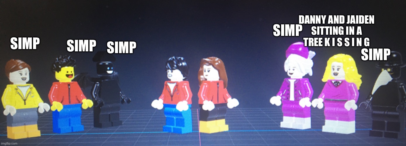 When Danny post about his crush be like | SIMP; DANNY AND JAIDEN SITTING IN A TREE K I S S I N G; SIMP; SIMP; SIMP; SIMP | made w/ Imgflip meme maker