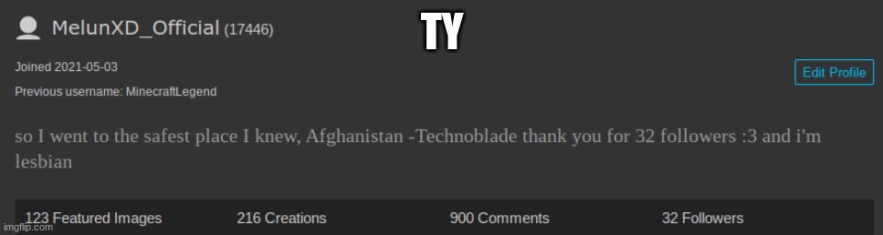 TY | made w/ Imgflip meme maker