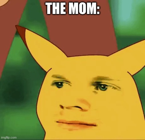 THE MOM: | image tagged in pikachu wow | made w/ Imgflip meme maker