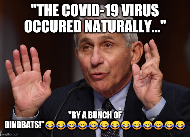 This virus was replicated in the USA and smuggled to China under Obama's watch!  Wake up sheep! | "THE COVID-19 VIRUS OCCURED NATURALLY..."; "BY A BUNCH OF DINGBATS!"😂😂😂😂😂😂😂😂😂😂😂😂😂 | image tagged in anthony fauci,covidiots,blind,stupid sheep | made w/ Imgflip meme maker