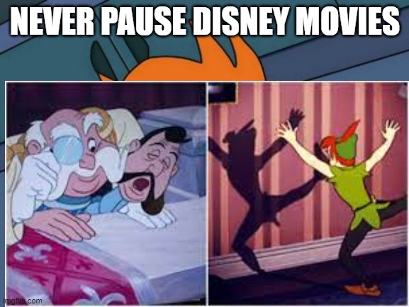 XD | NEVER PAUSE DISNEY MOVIES | image tagged in disney | made w/ Imgflip meme maker