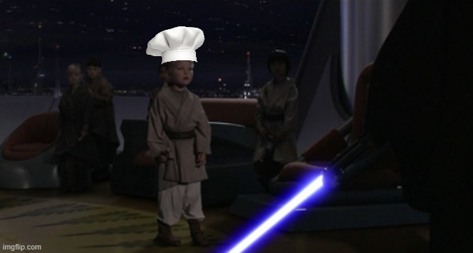 anakin pigwalker kills chefs | image tagged in anakin kills younglings | made w/ Imgflip meme maker