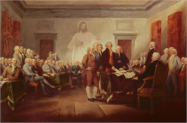 Jesus and the Founding Fathers Blank Meme Template