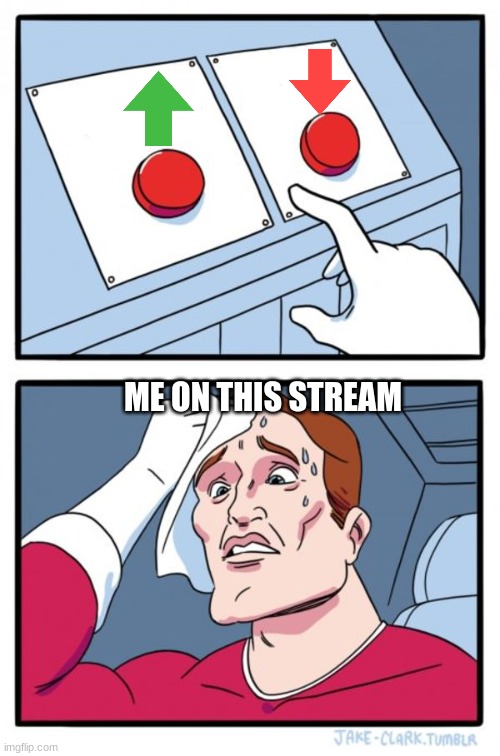 Two Buttons | ME ON THIS STREAM | image tagged in memes,two buttons | made w/ Imgflip meme maker