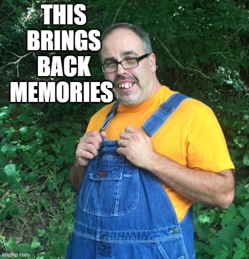 Hillbilly | THIS BRINGS BACK MEMORIES | image tagged in hillbilly | made w/ Imgflip meme maker