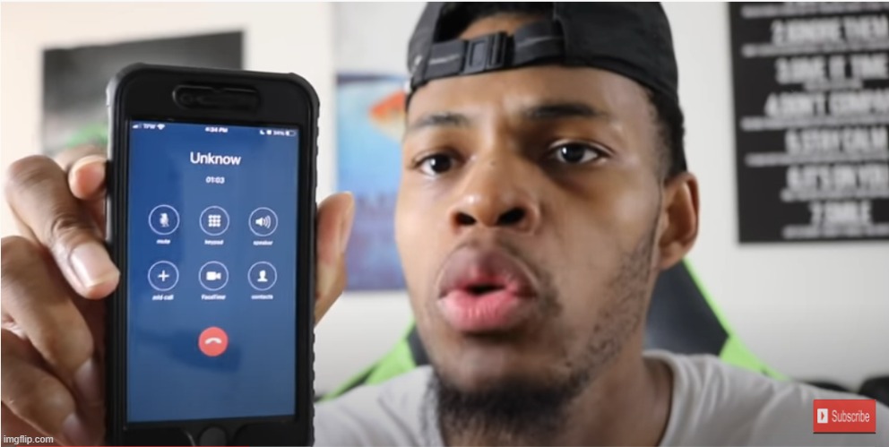 The first video is just this dude talking to his phone | made w/ Imgflip meme maker