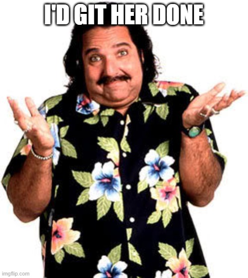 Ron Jeremy | I'D GIT HER DONE | image tagged in ron jeremy | made w/ Imgflip meme maker