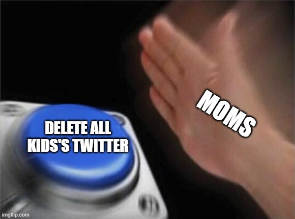 Blank Nut Button Meme | MOMS; DELETE ALL KIDS'S TWITTER | image tagged in memes,blank nut button | made w/ Imgflip meme maker