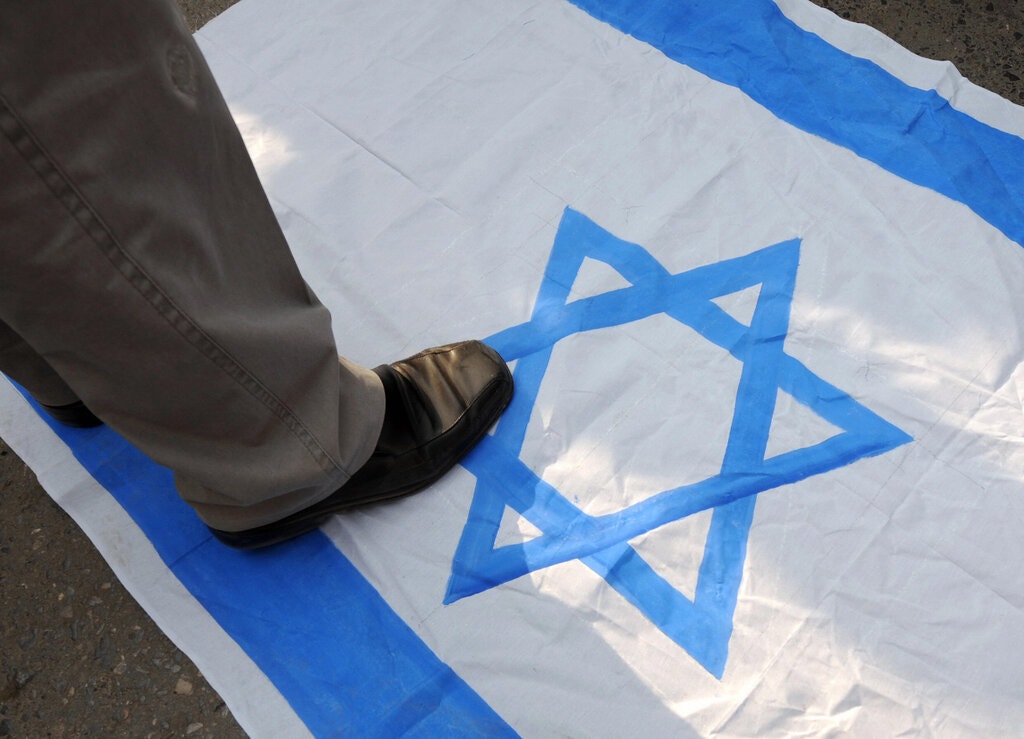 Stepping On Israeli flag Blank Meme Template