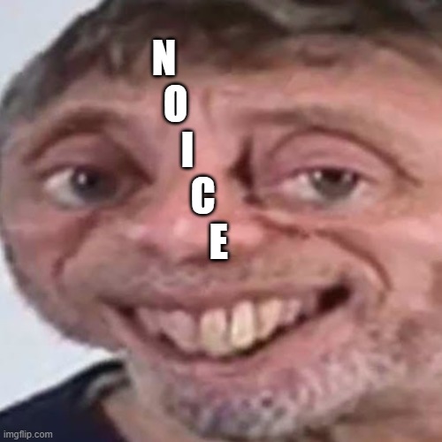 Noice | N
   O
      I
            C  
              E | image tagged in noice | made w/ Imgflip meme maker