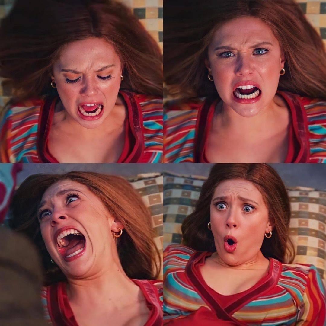 High Quality Elizabeth Olsen funny faces Blank Meme Template