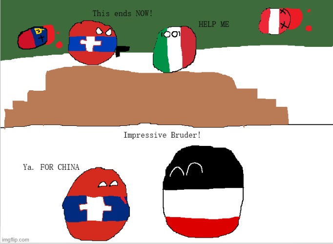 Road to WW3 #2: Apline Power | image tagged in world war 3,comics,countryballs | made w/ Imgflip meme maker