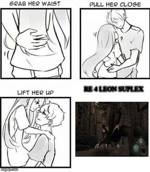 How to Hug | RE 4 LEON SUPLEX | image tagged in how to hug | made w/ Imgflip meme maker