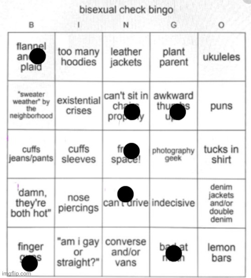 Not bisexual ;-; | image tagged in bisexual bingo | made w/ Imgflip meme maker