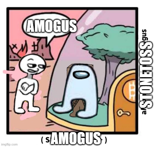 much better | AMOGUS; STONETOSS; AMOGUS | image tagged in amogus,fixed,among us,sus | made w/ Imgflip meme maker