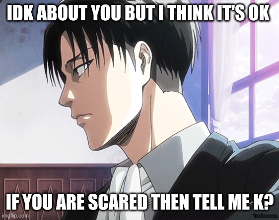 IDK ABOUT YOU BUT I THINK IT'S OK IF YOU ARE SCARED THEN TELL ME K? | made w/ Imgflip meme maker