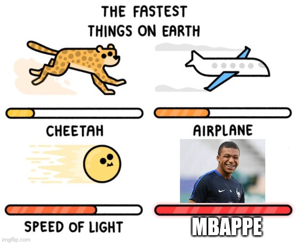 LOL!!! | MBAPPE | image tagged in fastest thing possible,memes,funny,mbappe,football,soccer | made w/ Imgflip meme maker
