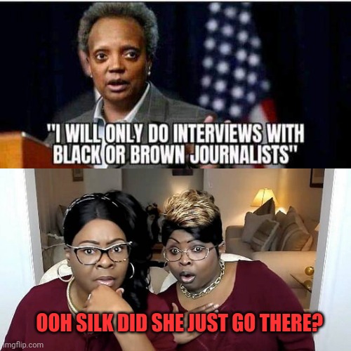 Lightfoot diamond and silk | OOH SILK DID SHE JUST GO THERE? | image tagged in journalism,chicago | made w/ Imgflip meme maker