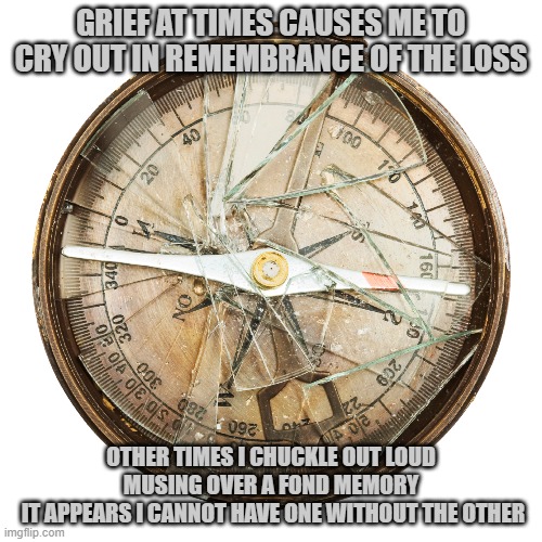memories | GRIEF AT TIMES CAUSES ME TO CRY OUT IN REMEMBRANCE OF THE LOSS; OTHER TIMES I CHUCKLE OUT LOUD MUSING OVER A FOND MEMORY
 IT APPEARS I CANNOT HAVE ONE WITHOUT THE OTHER | image tagged in memory | made w/ Imgflip meme maker