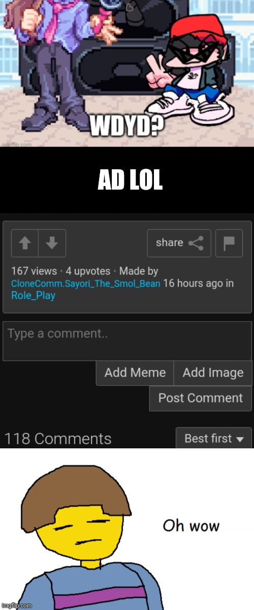 AD LOL | image tagged in oh wow | made w/ Imgflip meme maker