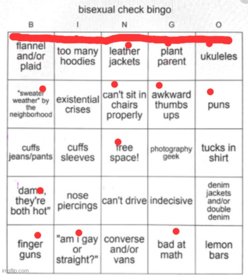 lmao my bisexual ass | image tagged in bisexual bingo | made w/ Imgflip meme maker