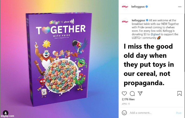 Good old days | image tagged in cereal,gay pride | made w/ Imgflip meme maker