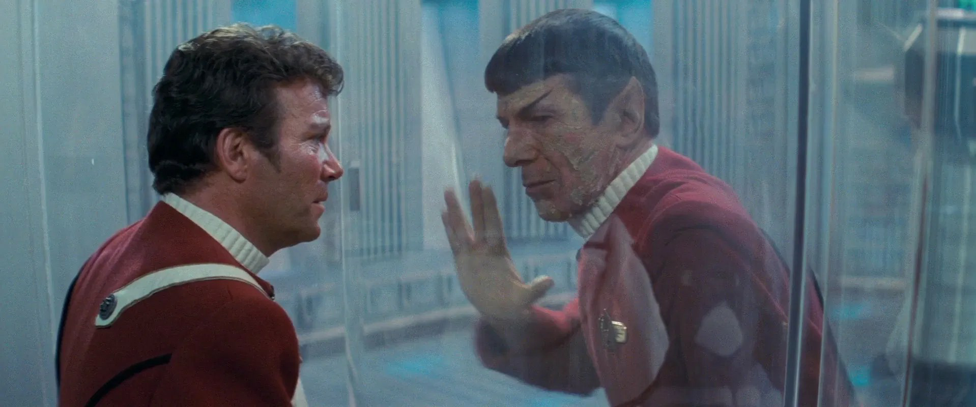 High Quality Star Trek OS Spock last moments before he dies 1 Blank Meme Template