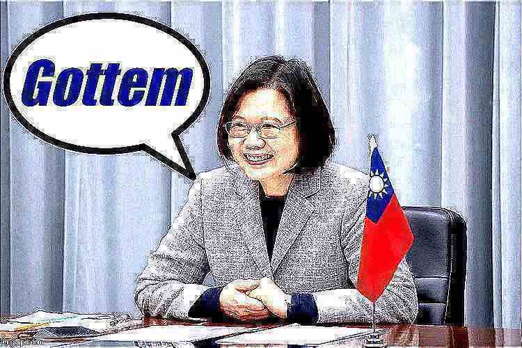 Tsai Ing-Wen gottem deep-fried Blank Meme Template