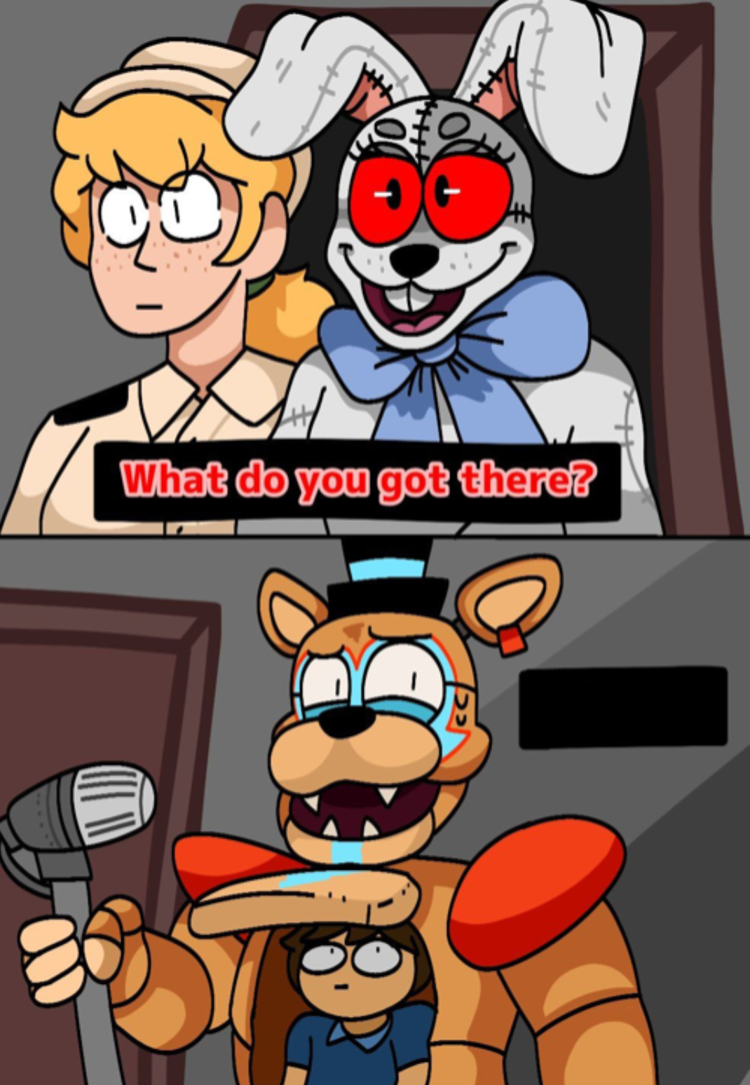 High Quality What do you got there fnaf security breach version Blank Meme Template