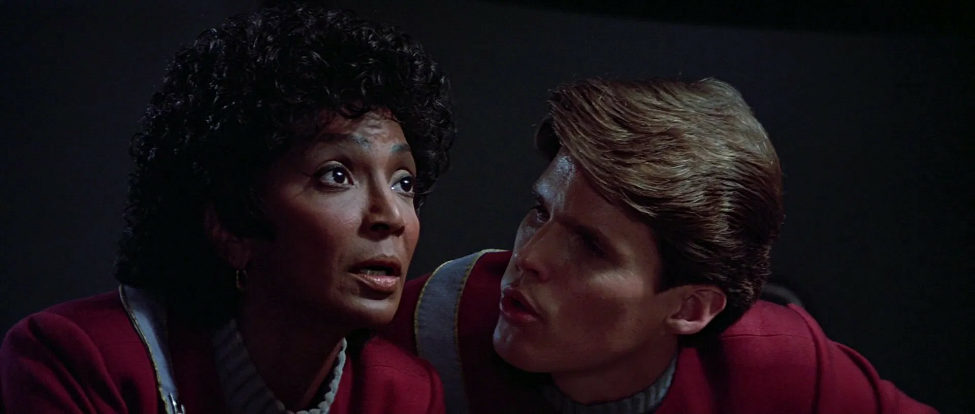 Star Trek OS Uhura and cadet 3 Blank Meme Template