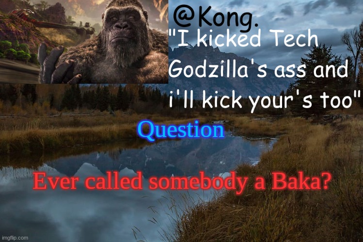 :) | Question; Ever called somebody a Baka? | image tagged in kong 's new temp | made w/ Imgflip meme maker