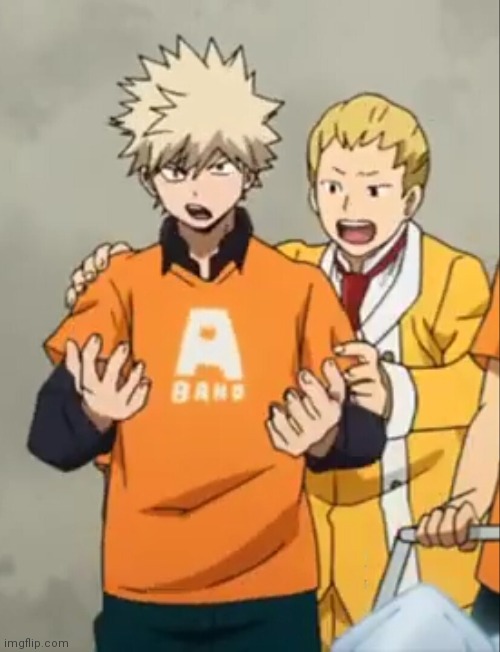 Ojiro pulling back Bakugo | image tagged in my hero academia | made w/ Imgflip meme maker