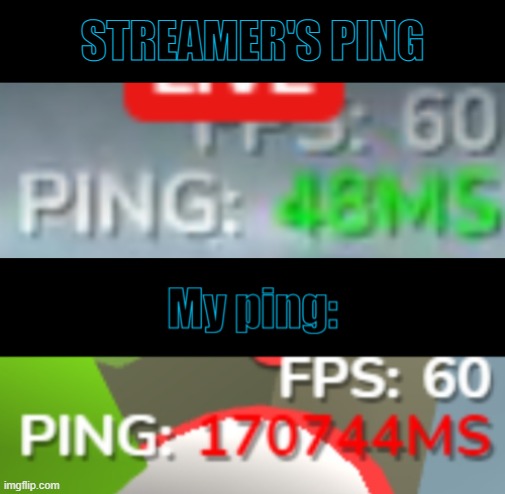 just a normal day in my trying to enjoy my shitty life like everyone else here | STREAMER'S PING | made w/ Imgflip meme maker