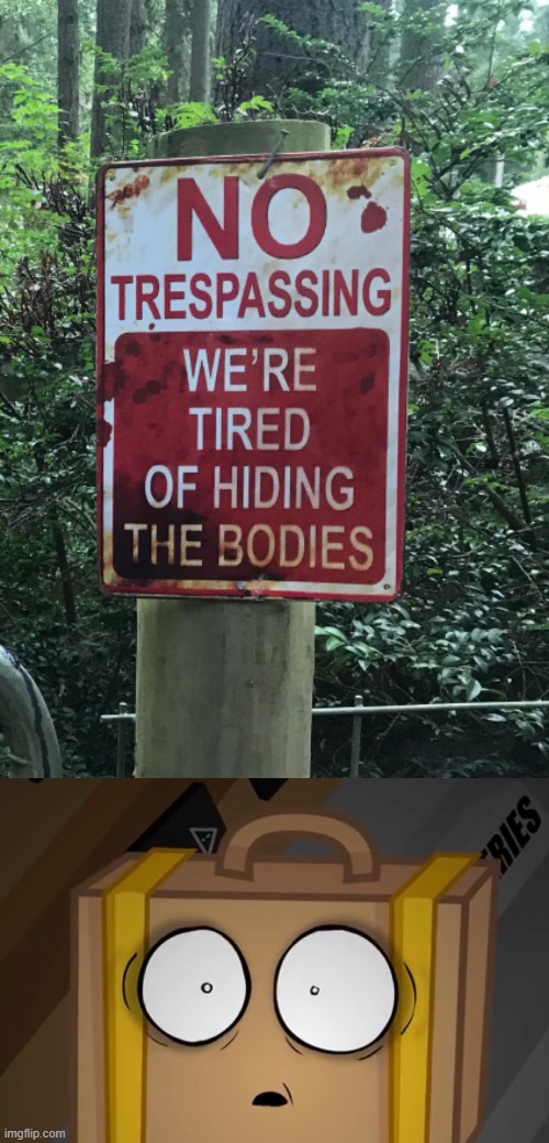 "w̴̡̛͉̝̳̦̫̘̟̅̄͋̄̌ĕ̴̦̖̱̔̂'̵̦̳̼͚̮̖̎͐r̵̢͉̗̭͋̀͊́̏̀̿͝͝ë̷̤̯͎̯̩͕͔̬̟́͜ ̸̛͓̫̱̰̖̲͛͋̋̐̈́̅́́ẗ̴̡̹̤̫͓́̇͗̋̊͘i̸̙͑̈̃̈́͘͝ṙ̵̨͕̲̞͈̬̦̫̜͛̅̊͝e̵͔͙̰̞͉̎̑́ | image tagged in shocked suitcase,bodies,creepy signs | made w/ Imgflip meme maker