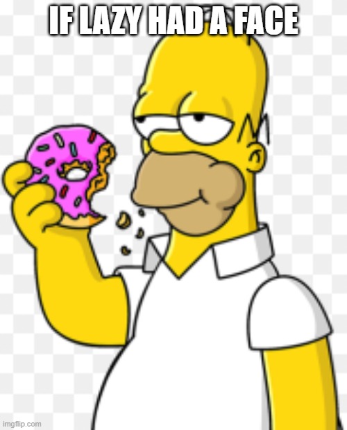 If lazy had a face | IF LAZY HAD A FACE | image tagged in homer simpson | made w/ Imgflip meme maker