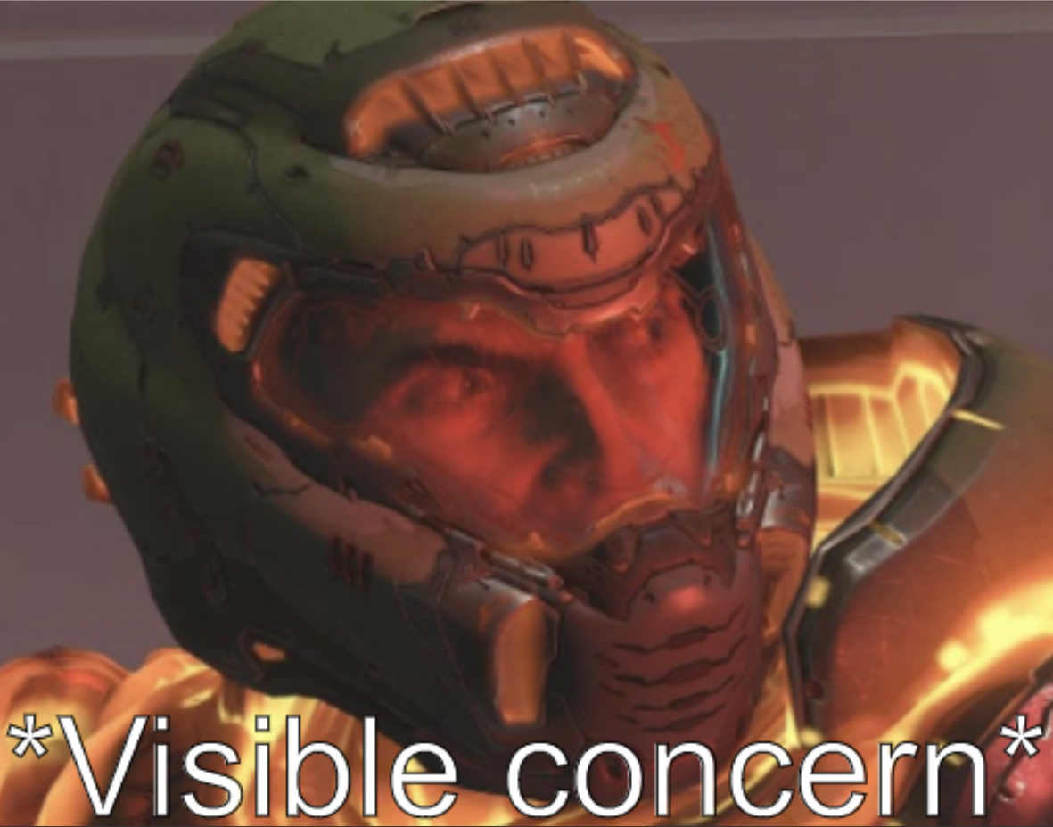 High Quality Doomguy Visible Concern Blank Meme Template