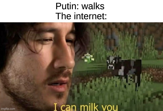 I can milk you | Putin: walks 
The internet: | image tagged in i can milk you | made w/ Imgflip meme maker