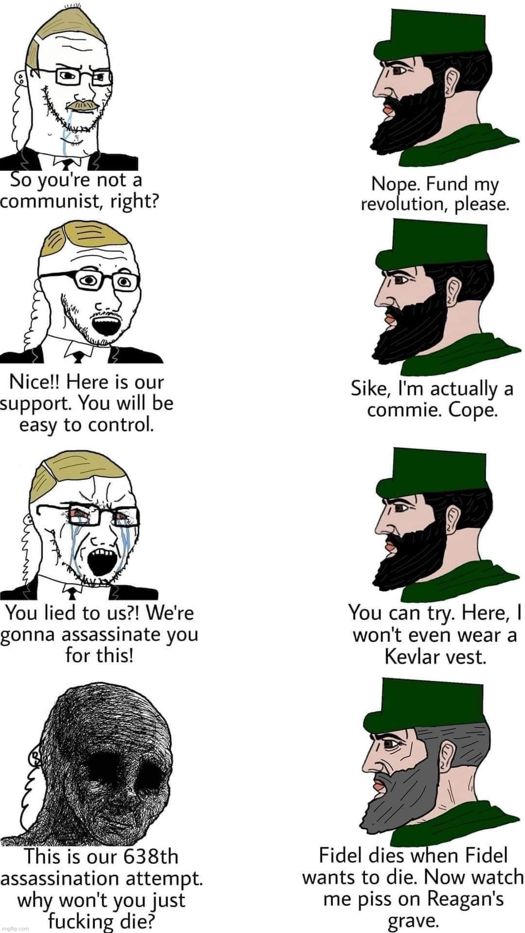 Funny but also cringe | image tagged in fidel castro comic | made w/ Imgflip meme maker