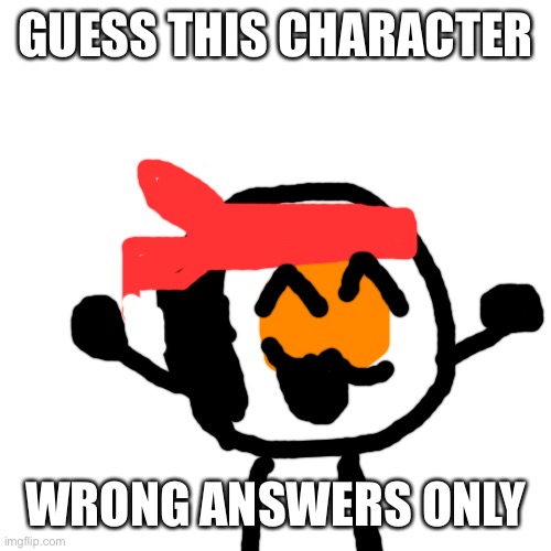 Blank Transparent Square Meme | GUESS THIS CHARACTER; WRONG ANSWERS ONLY | image tagged in memes,blank transparent square | made w/ Imgflip meme maker