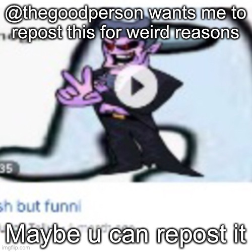@thegoodperson wants me to repost this for weird reasons; Maybe u can repost it | image tagged in why not | made w/ Imgflip meme maker