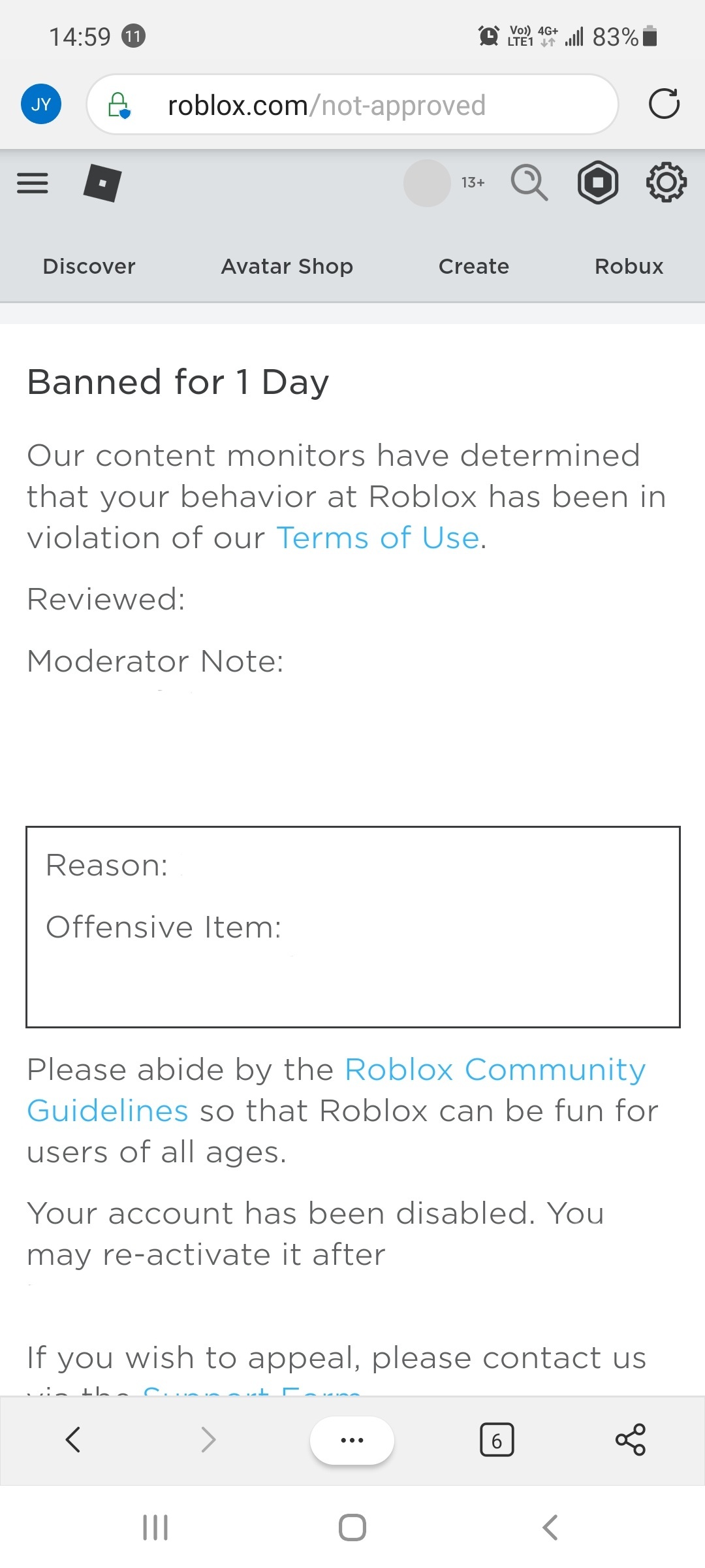 Banned from roblox new interface Blank Meme Template