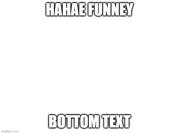 Blank White Template | HAHAE FUNNEY BOTTOM TEXT | image tagged in blank white template | made w/ Imgflip meme maker