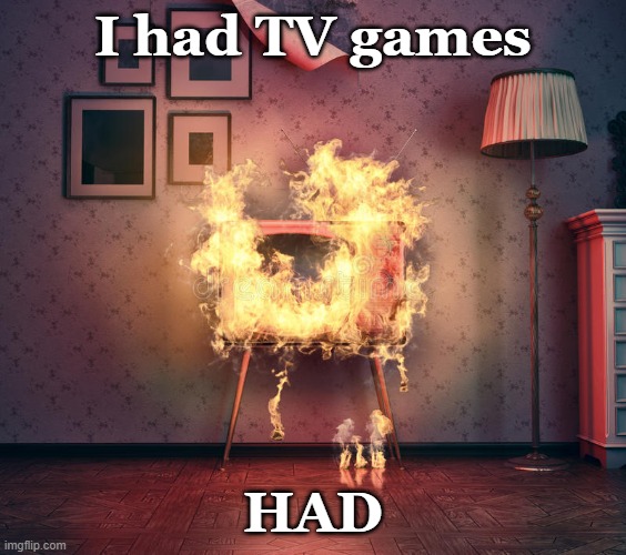 Burn TV | I had TV games HAD | image tagged in burn tv | made w/ Imgflip meme maker