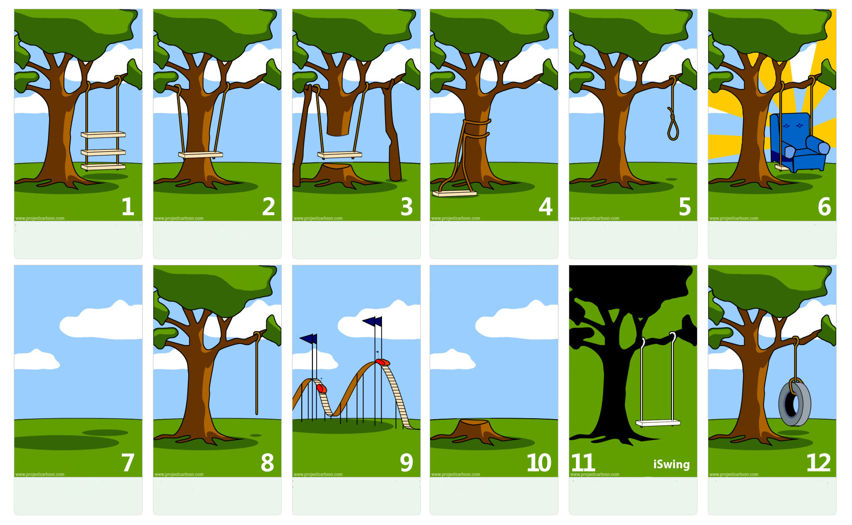 High Quality Tree Swing Story Blank Meme Template